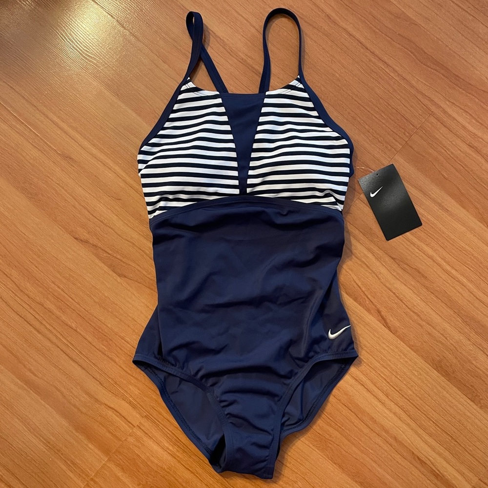 Nike Racerback Striped Swimsuit